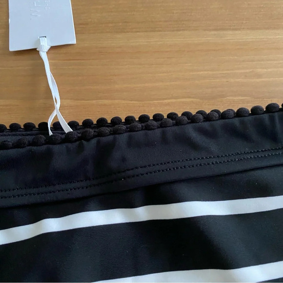 NWT The White Company Gradual Stripe Bikini Brief Bottom Only Black White Sz 8 - Picture 5 of 9